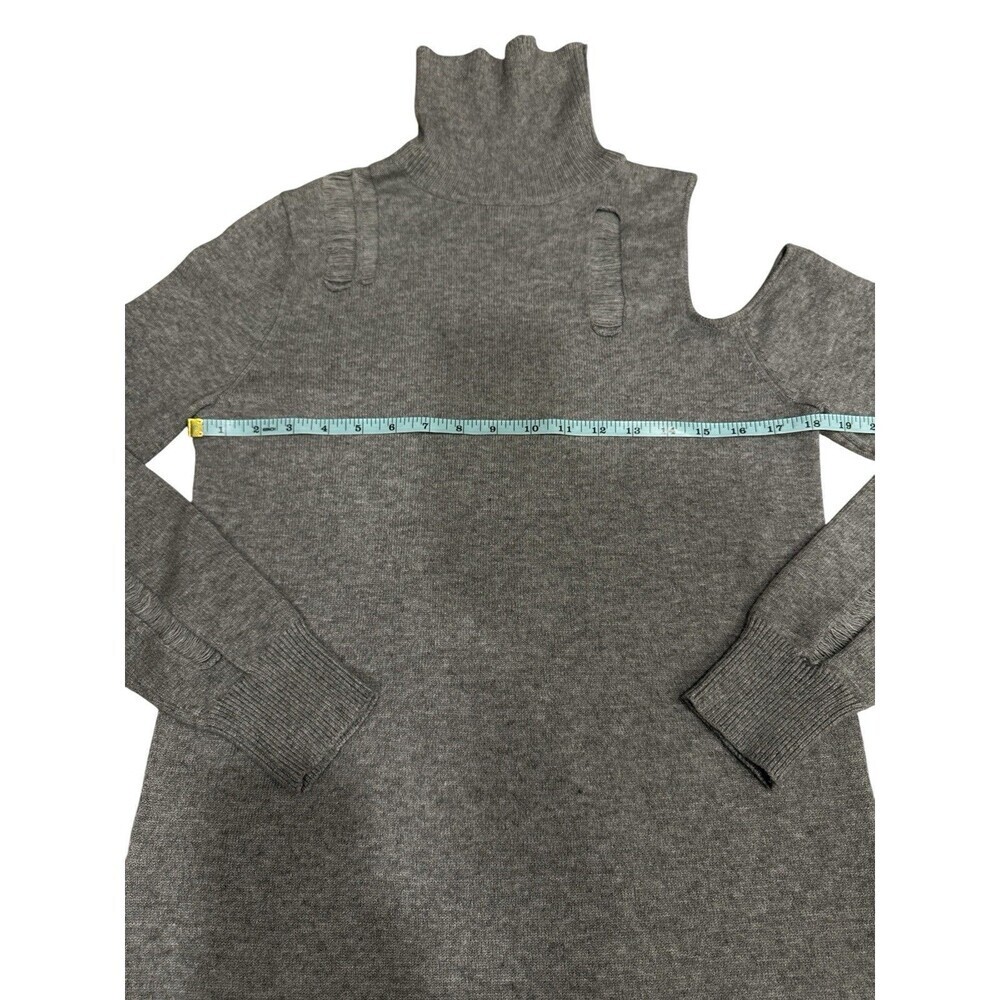 FOREVER 21+ Gray Cold Shoulder Turtleneck Sweater Dress Women’s 0X - Picture 4 of 9